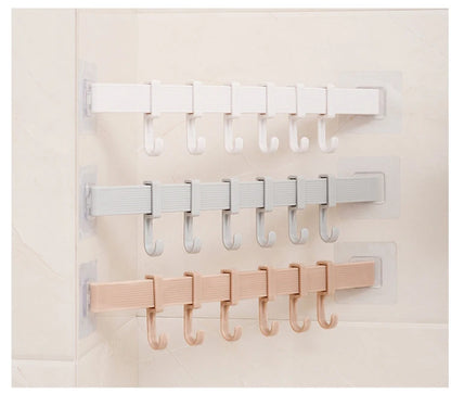 Multifunction Kitchen Storage Hook Cupboard 6 Hook Home Organizer Storage Rack Pantry Chest Tools Towels Hanger Wardrobe Rack