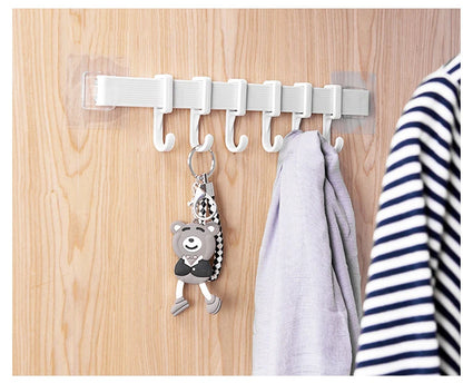 Multifunction Kitchen Storage Hook Cupboard 6 Hook Home Organizer Storage Rack Pantry Chest Tools Towels Hanger Wardrobe Rack