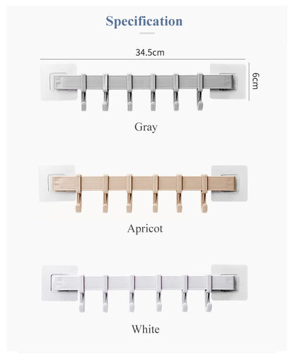 Multifunction Kitchen Storage Hook Cupboard 6 Hook Home Organizer Storage Rack Pantry Chest Tools Towels Hanger Wardrobe Rack