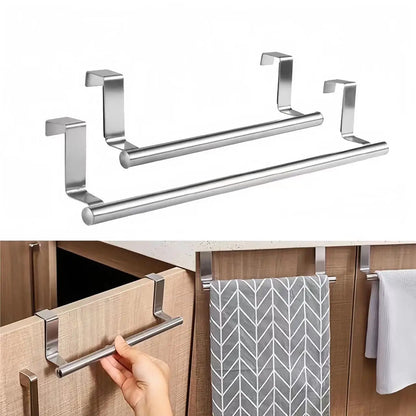 Towel Rack Over Door Towel Bar Hanging Holder Stainless Steel Bathroom Kitchen Cabinet Towel Rag Rack