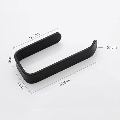 Acrylic Toilet Paper Holder Tissue Rack Wall Mounted Bathroom Kitchen Roll Holder Paper Tissue Rack Hook Modern Black Hanger