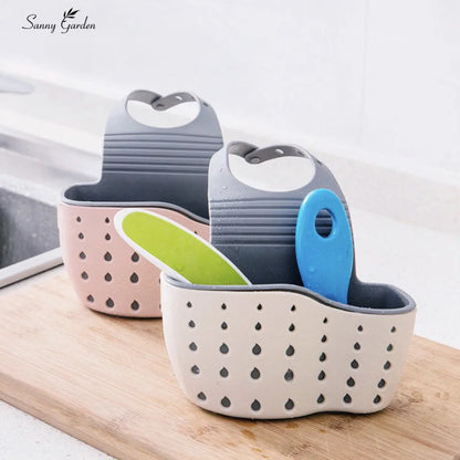 1Pcs Kitchen Accessories Utensils Organizer Adjustable Snap Sink Soap Sponge Holder Kitchen Hanging Drain Basket Kitchen Gadgets