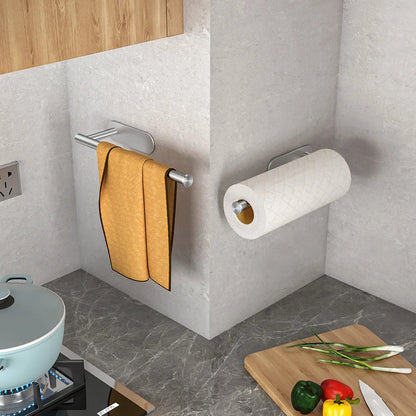 1/2PCS Kitchen Paper Towel Holder Toilet Paper Holder Adhesive Tissue Rack Napkin Dispenser Cabinet Storage Bathroom Accessories