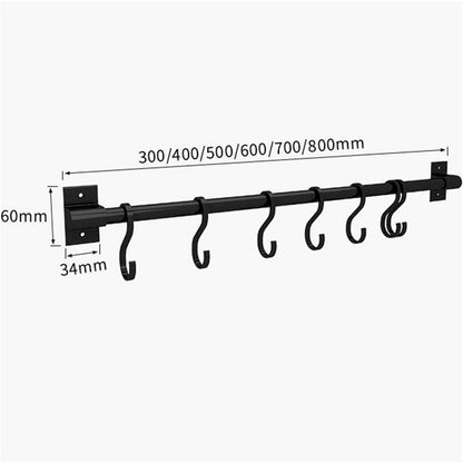 Wall Mounted Kitchen Hook Rack Free Punching Wall Hangers Rail Kitchen Utensils Rack Spoon Shovel Chopping Board Storage Rack