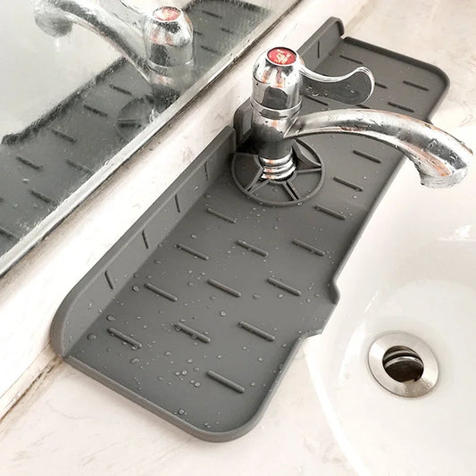 Foldable Faucet Mat Toiletries Counter Liner Kitchen Sink Silicone Anti-splash Mat Sink Drain Anti-leak Mat Household Tools