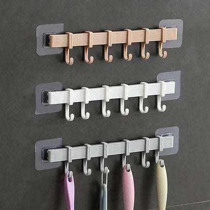 Multifunction Kitchen Storage Hook Cupboard 6 Hook Home Organizer Storage Rack Pantry Chest Tools Towels Hanger Wardrobe Rack