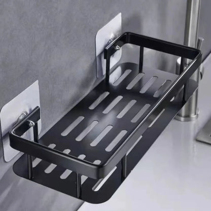 Punch-free Bathroom Shelf Shelves Wall Mounted Shampoo Storage Rack For Kitchen Holder Square Aluminum Bath Organizer Accessorie