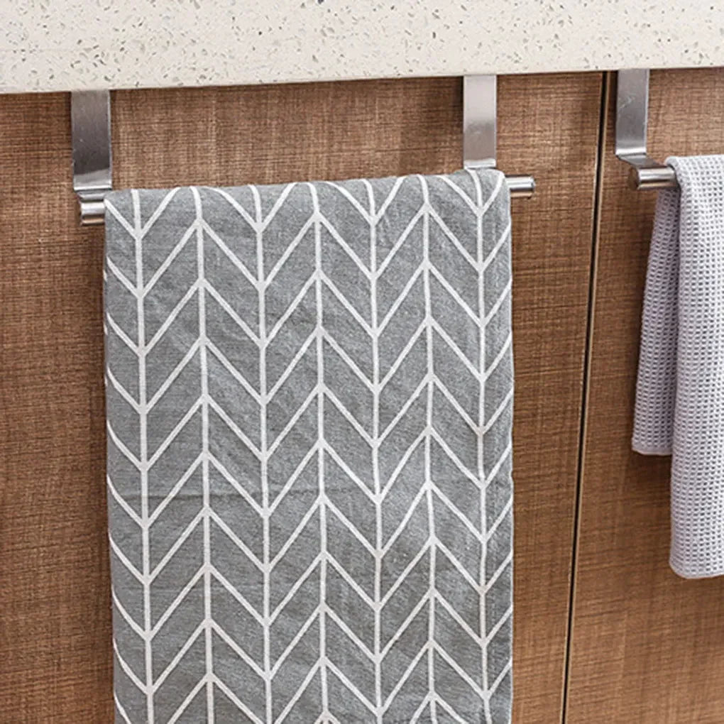 Towel Rack Over Door Towel Bar Hanging Holder Stainless Steel Bathroom Kitchen Cabinet Towel Rag Rack