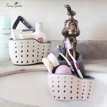 1Pcs Kitchen Accessories Utensils Organizer Adjustable Snap Sink Soap Sponge Holder Kitchen Hanging Drain Basket Kitchen Gadgets