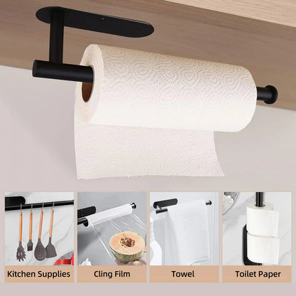 Self Adhesive Roll Holder Toilet Paper Holder No Drilling for Bathroom and Washroom SUS304 Stainless Steel Brushed Nickel