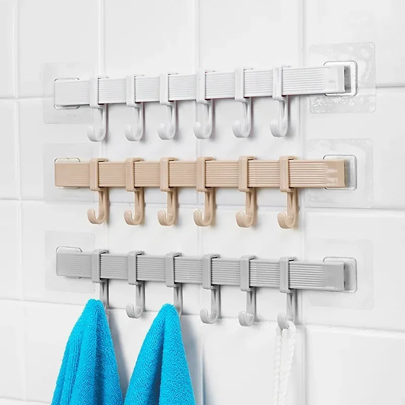 Multifunction Kitchen Storage Hook Cupboard 6 Hook Home Organizer Storage Rack Pantry Chest Tools Towels Hanger Wardrobe Rack