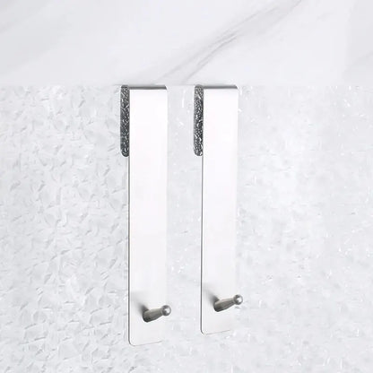 Hanging Glass Door With Stainless Steel Back Hanging Detachable Hanger, Bathroom Non Perforated Metal Clothes Hook